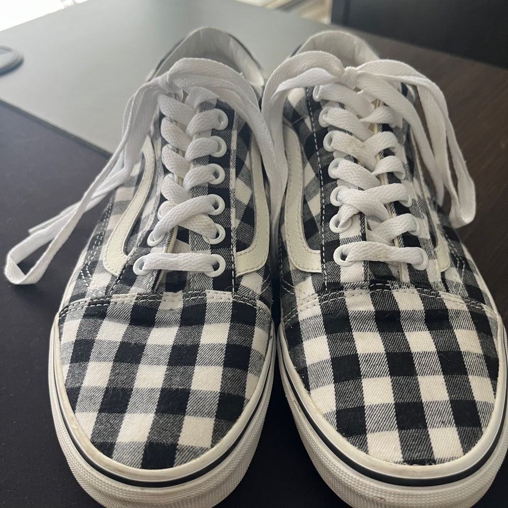 Black and white gingham Vans